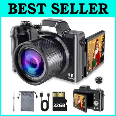 Compact 4K Digital Camera for Photography & Vlogging