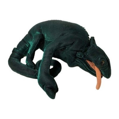 Folkmanis Folktails Metallic Green Chameleon Iguana Hand Puppet Plush Iridescent