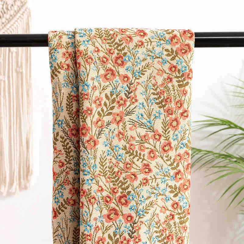 Tela de tapicería de tapiz jacquard vintage floral para silla de coser por patio Foto 4 de 4