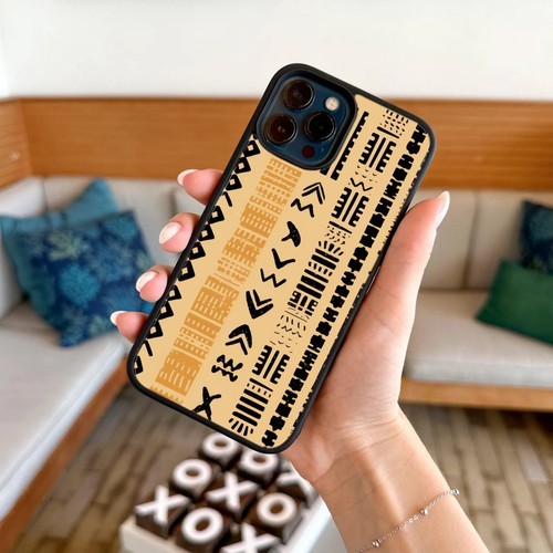 For iPhone 6 7 8 11 12 13 14 15 pro max Cover Mud Cloth Prints beauty - Picture 17 of 25