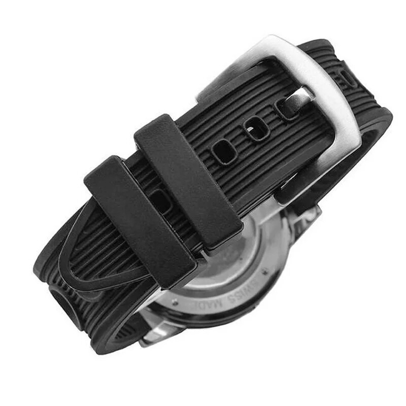 22mm Black/Blue Rubber Silicone Strap Watchband Sport Wrist Watch + Tools eBay