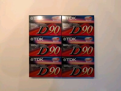 TDK D90 High Output ICEI/Type I Blank Audio Cassette Tapes - Lot of 6, NEW
