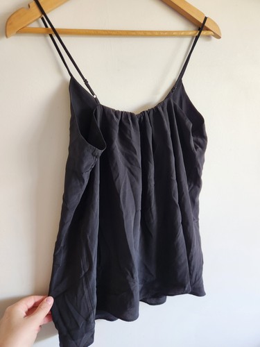 Country Road BNWT Black Silk V-neck Camisole Top, Size 6, Rrp $139 Minimal - Picture 5 of 5