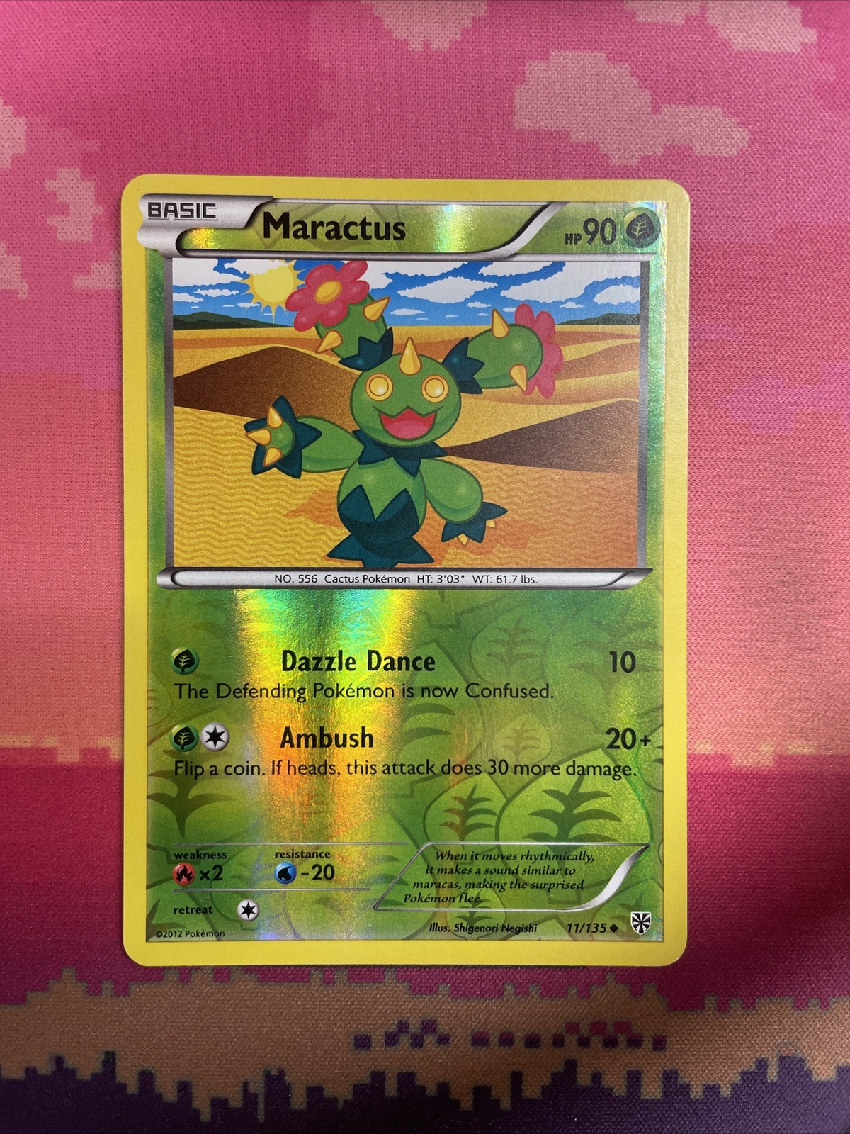 Pokemon Card Maractus Plasma Storm Reverse Holo 11/135 Near Mint