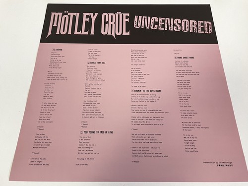 Motley Crue Uncensored 1988 Laserdisc LD Japan 35P6-9027 W/ Obi - Picture 3 of 4