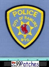RAWLINS WYOMING Police Shoulder Patch RODEO COWBOY BUCKING BRONCO HORSE 3B