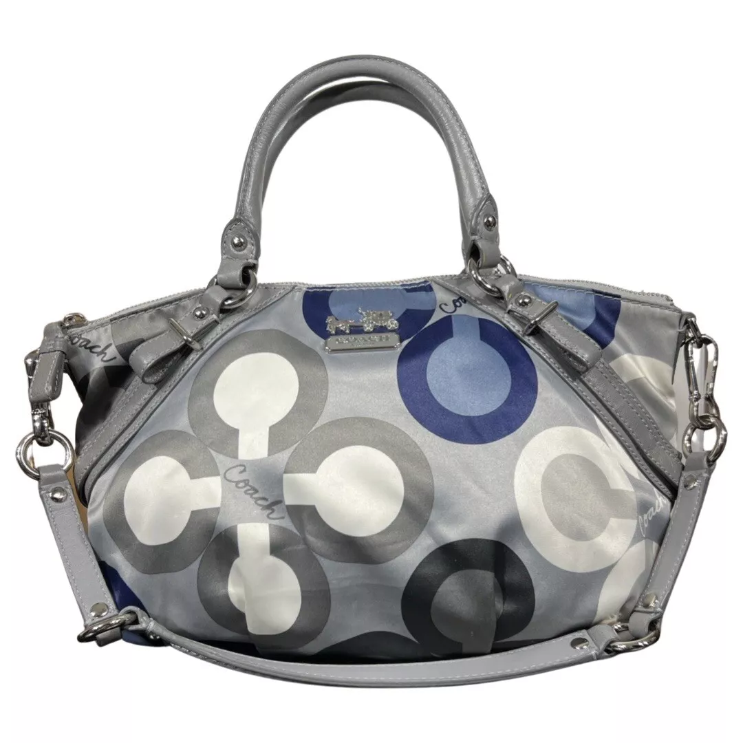 Coach Madison Clover Sophia Satchel Purse Signature Gray Sateen Leather  15946 | eBay