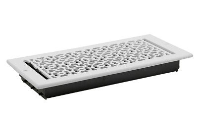 Achtek 4x14 Inch Solid Cast Aluminum HVAC Return Air Grill - Black Powder Coated Floor Vent Cover
