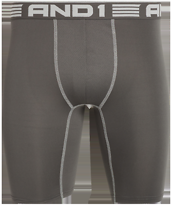 AND1 Men'S Underwear Pro Platinum Long Leg Boxer Briefs, 6 Pack
