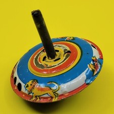 VINTAGE TIN LITHO SPINNING TOP ALL METAL 1950'S
