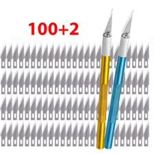 100 #11 Blades with 2 PCS Light Duty Blade Handle fo  Replacement Hobby Knife