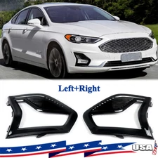 Pair Front Fog Light Grille Fog Lamp Bezel Covers For Ford Fusion 2019 2020 2021