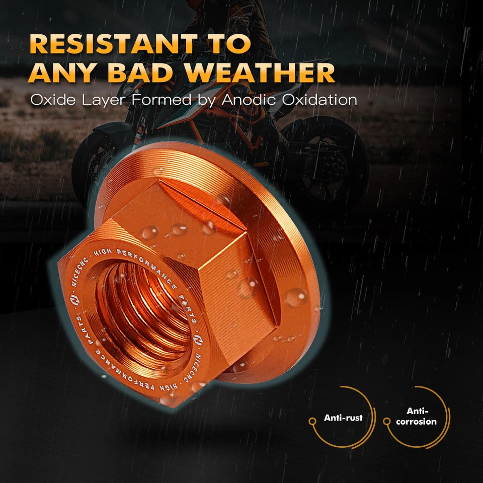 Juego de 6 tuercas de piñón de aluminio NiceCNC M10 para KTM 1290 Super Duke R 2014-2022 Foto 2 de 4