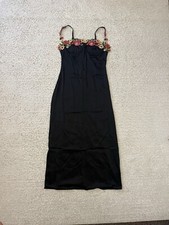 French Countryside Black Satin Dress Size Medium