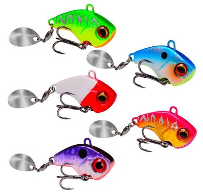 Jig Spinner Set 5er Jigspinner Box, Barsch Hecht Angeln Bleikopfspinner Blinker