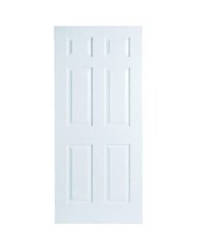 34 x 80 in. 1-3/8 in. Thick 6-Panel Hollow Core Slab Door (Primed White)