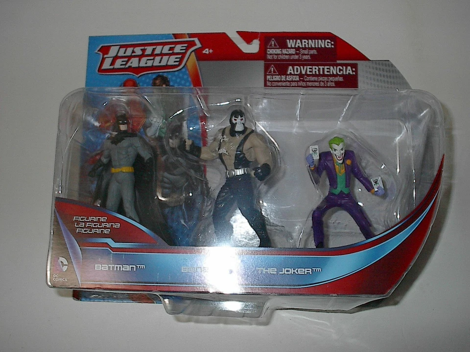 DC COMICS LIGA DE LA JUSTICIA PAQUETE DE 3 NUEVAS FIGURAS DE ACCIÓN PVC DE 4" NUEVAS 2016 BANE JOKER Foto 2 de 3