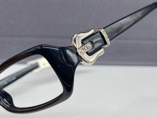 Fendi Brille Damen Schwarz Silber Gürtler Schnalle optik Eckig F708 NP:231€