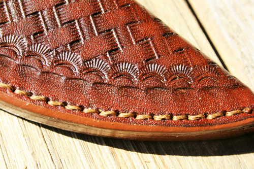 Custom Leder Messerscheide. Große 7 7/8" x 2 1/2" mit Öffnung 2 1/4" A1 - Bild 3 von 4