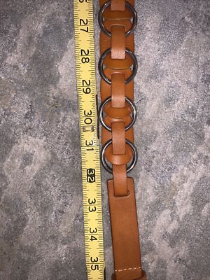 Balibelt Leather Circles Buckle Waist Hip Belt Orange Brown Sz L: NWOT❤️ Balibelt Leather Circles Buckle Waist Hip Belt Orange Brown  main image 3