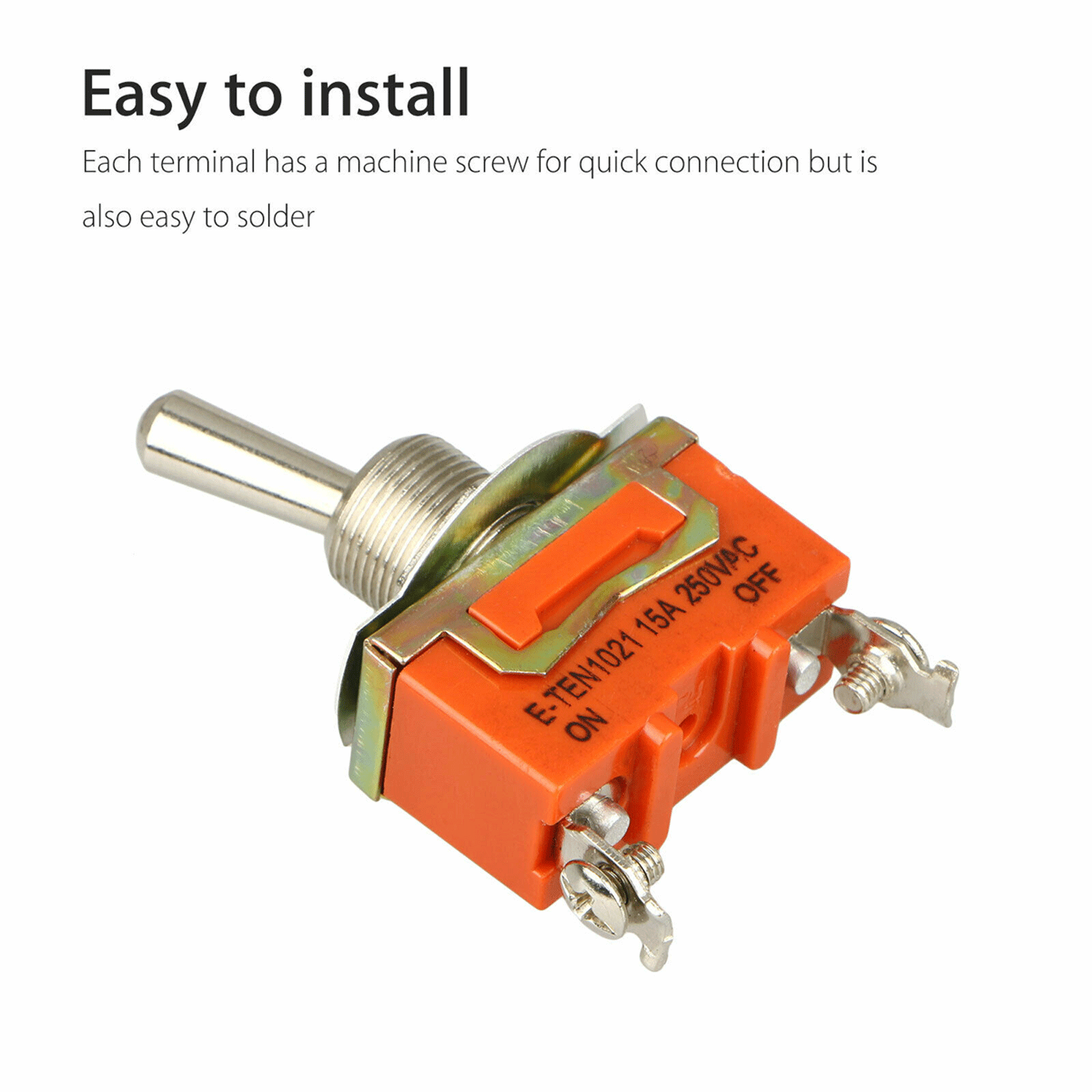 Toggle SWITCH ON/OFF Heavy Duty 15A 125V SPST 2 Terminal Car ATV