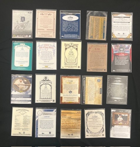 (20) Different TY COBB Baseball Card Lot W/ Inserts - Afbeelding 2 van 2