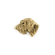 Dachshund Rauhhaar, Dackel, Teckel II - Vergoldete Brosche, eleganter Hundeschmu