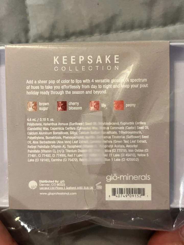Glominerals Keepsake Collection Brillo Labial Lata 4 Brillo Set Marrón Azúcar Cereza Foto 4 de 4