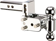 B&W Trailer Hitches Chrome Tow & Stow Adjustable Trailer Hitch Ball Mount - Fits