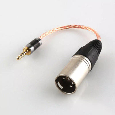 HiFi 3.5mm TRRS to 4 Pin XLR Balanced Female Male Plug Headphone Cable Adapter