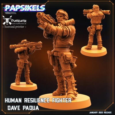 Human Resilience Fighter Dave Padua - Papsikels - Tabletop Wargaming Sci-Fi