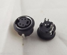 20pcs Mini 4 Pin DIN Jack Circular PCB Mount Female Connector