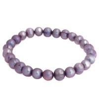 Honora Ringed Violet Cultured Freshwater Pearl Stretch Bracelet Honora Ringed Violet Cultured Freshwater Pearl Stretch Bracelet
