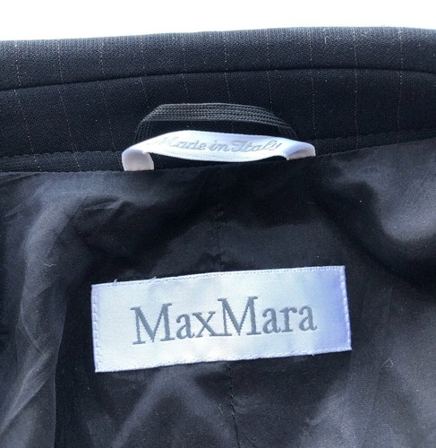 MAX MARA Black Stripes Triacetate One Button Lined Blazer Jacket Size 10 US - Picture 6 of 11