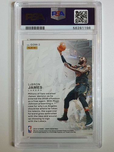 2018 Panini NBA Hoops Lebron James #3 Get Out Of The Way - PSA 10 - Picture 2 of 2