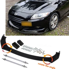 For Honda CR-Z Front Bumper Lip Spoiler +Strut Rods Glossy Black