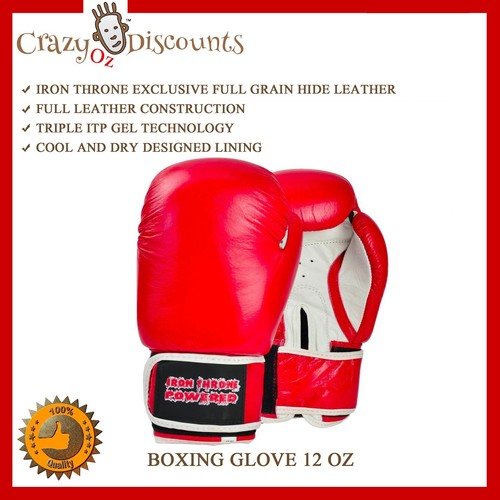 12 oz Sparring Training Boxing Gloves MMA Kick Muay Thai Punching Leather New - Picture 9 of 12