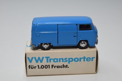 B32 1:66 SCHUCO 317810 VW VOLKSWAGEN BUS VAN T2 BLUE MIB PROMO DEALER BOX RARE! - Picture 4 of 9