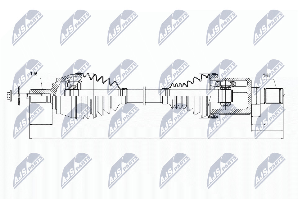 N.T.Y. NPW-VV-031.NTY Drive Shaft for VOLVO