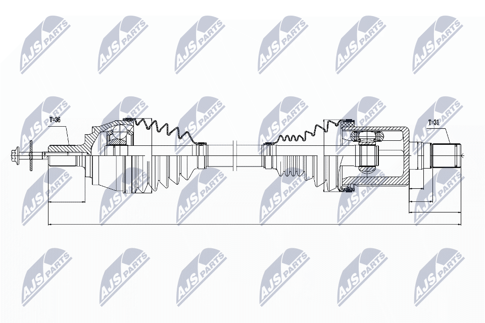 N.T.Y. NPW-VV-031.NTY Drive Shaft for VOLVO