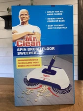 Mr. Clean Spin Brush Floor Sweeper, No Batteries, Cords or Bags-New