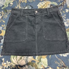 America Eagle High Rise Mini Skirt Corduroy Size 6 Stretch Preppy Pine   Green