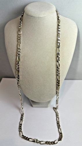 925 Sterling Silver Necklace Chain 49.89 Grams Bold Flashy. 30".