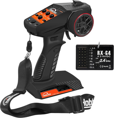 RC Radio System 4CH 2.4G RC Transmitter with Receiver and Lanyard Anti-Jamming R