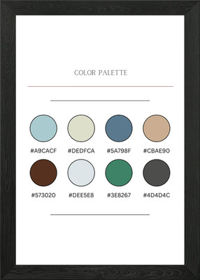 Farbpalette Tabelle gerahmt Wandbild Poster Leinwanddruck Bild