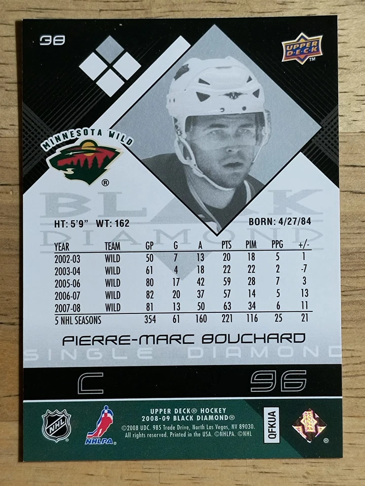 2008-09 Black Diamond #38 Pierre-Marc Bouchard - Image 2 of 2