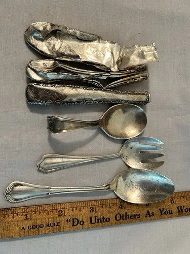 Lot of Sterling Silver Spoons , Handles scrap 76. 9 grams total