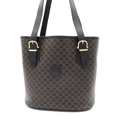 CELINE Macadam MC98 Black PVC Leather Tote Bag Handbag Gold Hardware Vintage - Image 1 of 4