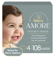 Pampers Amore Baby Diapers Size 4, 108 Count Select for More Options