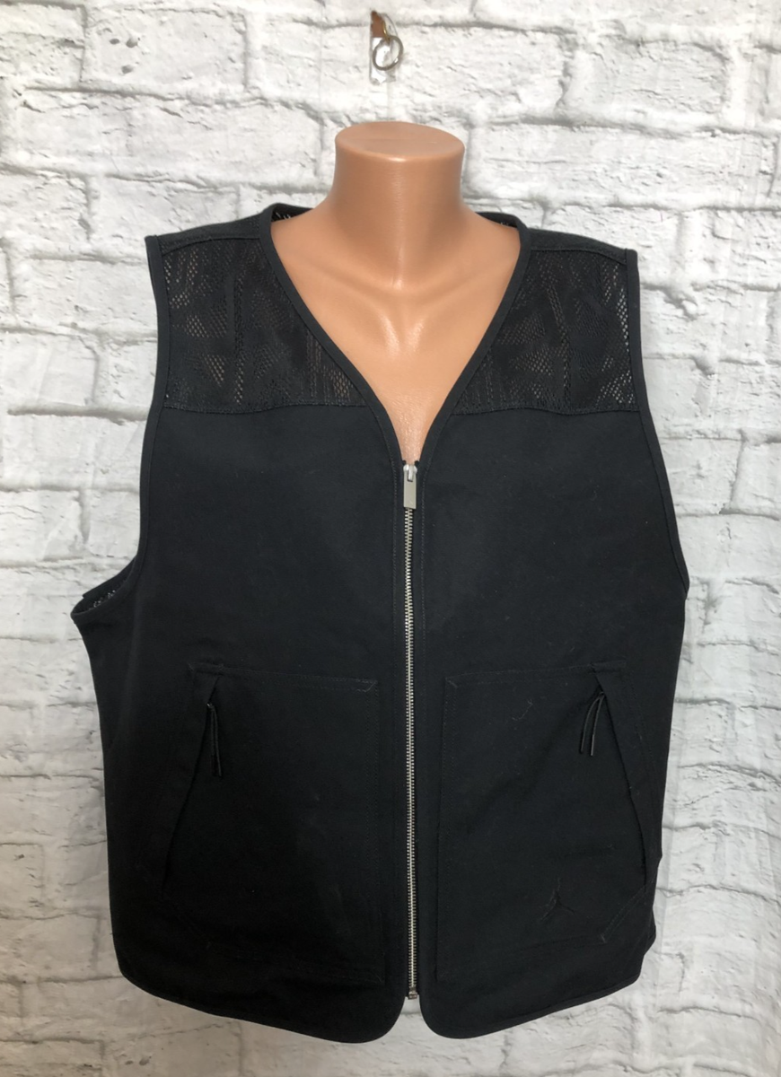 Jordan Vest Mens M Black HF9327-010 Active Zip Utility Pockets
